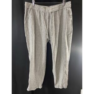 J Crew Womens Linen Blend Ankle Pants Size 14 Pull On Lightweight Beach Vacation